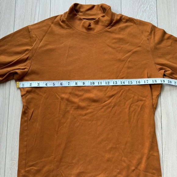 Uniqlo Men's Mockneck Cotton Blend Long Sleeve Shirt in Mustard Size Small - Picture 4 of 8